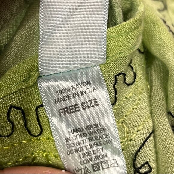 Embroidered scoop neck sleeveless tie dye knee length a-line swing dress - Picture 12 of 14